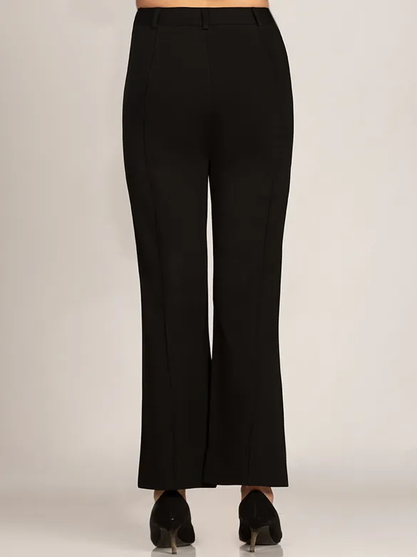 Solid Black Parallel Women Jeggings